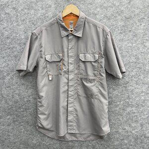 Vintage Rusty Men's All Terrain Series Snap Button Skate Outdoor Shirt, Gray, L